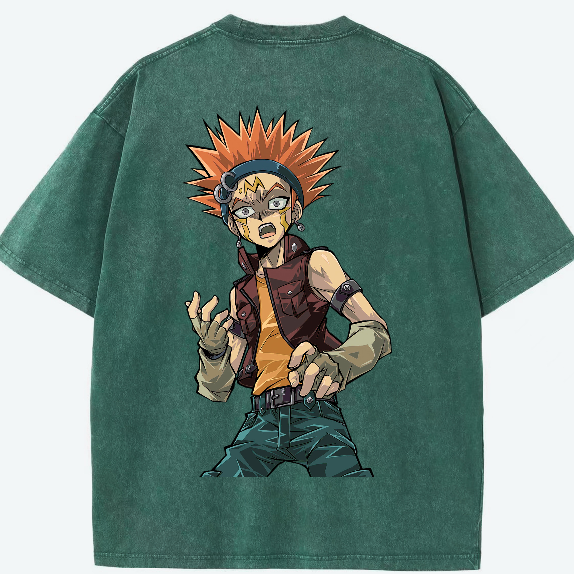 （画像用） 遊☆戯☆王 Yu-Gi-Oh! 綿100% ヴィンテージ風 半袖Tシャツ（背面プリント）